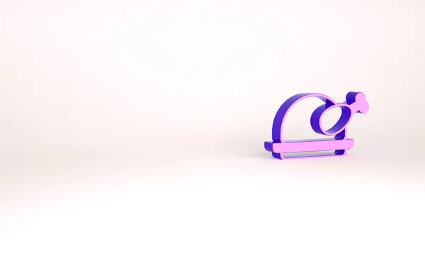 Purple Roasted turkey or chicken icon isolated on white background. Minimalism concept. 3d illustration 3D render — Φωτογραφία Αρχείου