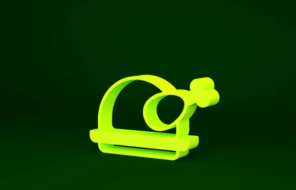 Icono de pavo asado amarillo o pollo aislado sobre fondo verde. Concepto minimalista. 3D ilustración 3D render — Foto de Stock