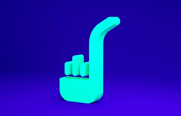 Zöld Konyha merőkanál ikon elszigetelt kék háttérrel. Főzőeszköz. Evőeszköz kanál jel. Minimalizmus koncepció. 3d illusztráció 3D render — Stock Fotó