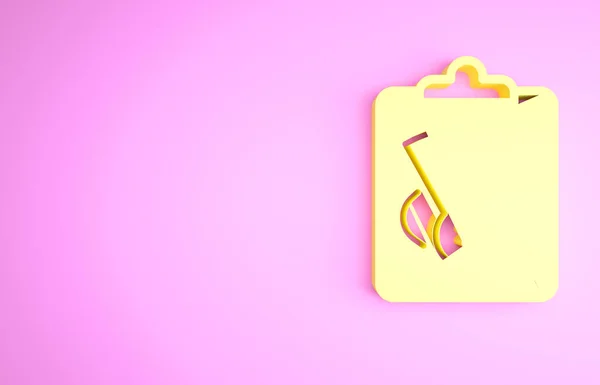 Yellow Planning strategy concept icon isolated on pink background. Baseball cup formation and tactic. Minimalism concept. 3d illustration 3D render — Φωτογραφία Αρχείου