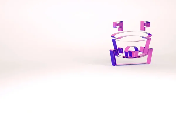 Purple Baseball arena icon isolated on white background. Baseball field. Minimalism concept. 3d illustration 3D render — ストック写真