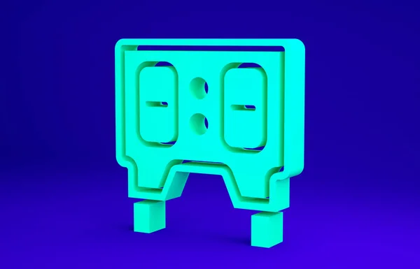 Painel mecânico de beisebol Green Sport e ícone de exibição de resultado isolado no fundo azul. Conceito de minimalismo. 3D ilustração 3D render — Fotografia de Stock