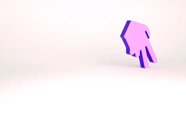Guante de béisbol púrpura icono aislado sobre fondo blanco. Concepto minimalista. 3D ilustración 3D render — Foto de Stock