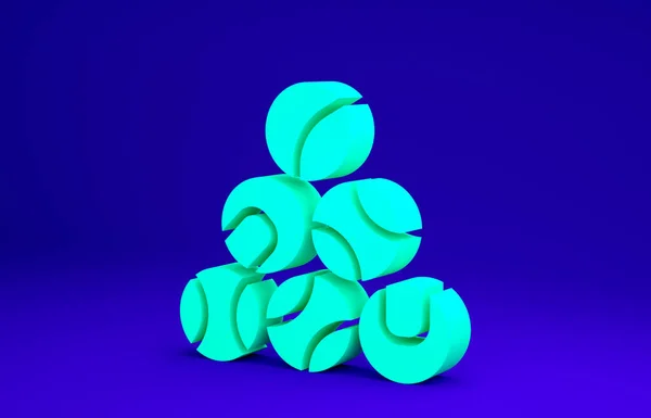 Groene Honkbal pictogram geïsoleerd op blauwe achtergrond. Minimalisme concept. 3d illustratie 3D renderen — Stockfoto
