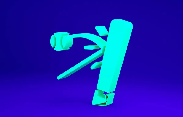 Green Baseball bat with ball icon isolated on blue background. Minimalism concept. 3d illustration 3D render — Φωτογραφία Αρχείου