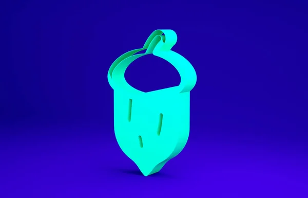 Maïs vert, chêne, icône de la graine isolée sur fond bleu. Concept de minimalisme. Illustration 3D rendu 3D — Photo