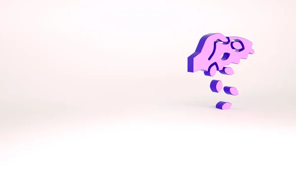 Purple Seeds di una specifica icona vegetale isolata su sfondo bianco. Concetto minimalista. Illustrazione 3d rendering 3D — Foto Stock