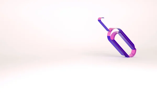 紫色のスクープ小麦粉のアイコンは、白い背景に隔離された。最小限の概念。3Dイラスト3Dレンダリング — ストック写真