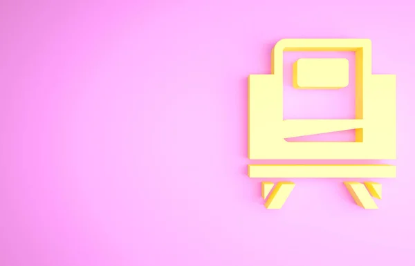 Livro Santo Amarelo do ícone do Alcorão isolado no fundo rosa. Férias muçulmanas, Eid Mubarak, Eid al-fitr, Ramadan Kareem. Conceito de minimalismo. 3D ilustração 3D render — Fotografia de Stock