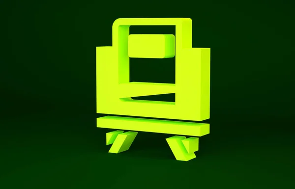 Libro sagrado amarillo del Corán icono aislado sobre fondo verde. Fiesta musulmana, Eid Mubarak, Eid al-fitr, Ramadan Kareem. Concepto minimalista. 3D ilustración 3D render —  Fotos de Stock