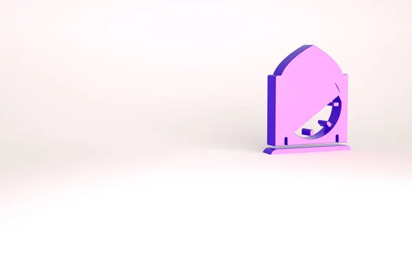 Purple Clock icoon geïsoleerd op witte achtergrond. Tijdsymbool. Minimalisme concept. 3d illustratie 3D renderen — Stockfoto