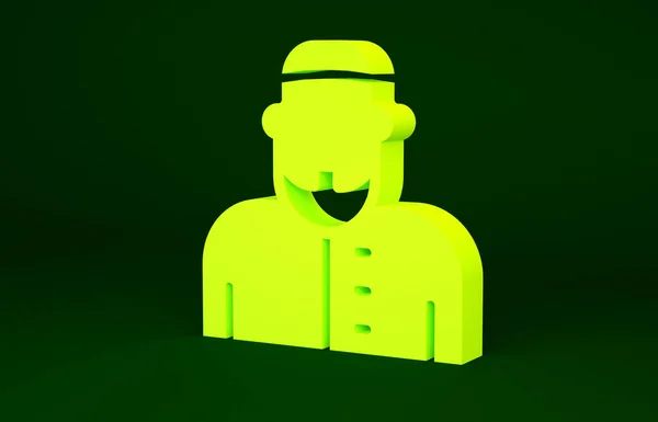 Yellow Muslim man icon isolated on green background. Minimalism concept. 3d illustration 3D render — Stock Photo, Image