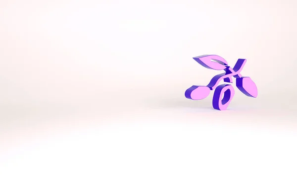 Roxo ícone de frutas Data isolado no fundo branco. Conceito de minimalismo. 3D ilustração 3D render — Fotografia de Stock