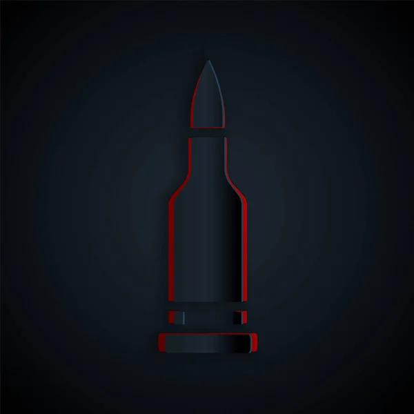 Papírvágás Bullet ikon elszigetelt fekete háttérrel. Papírművészeti stílus. Vektor — Stock Vector