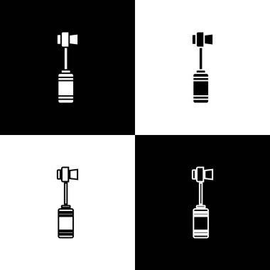 Diş fırçası simgesini siyah ve beyaz arkaplanda izole et. Vektör