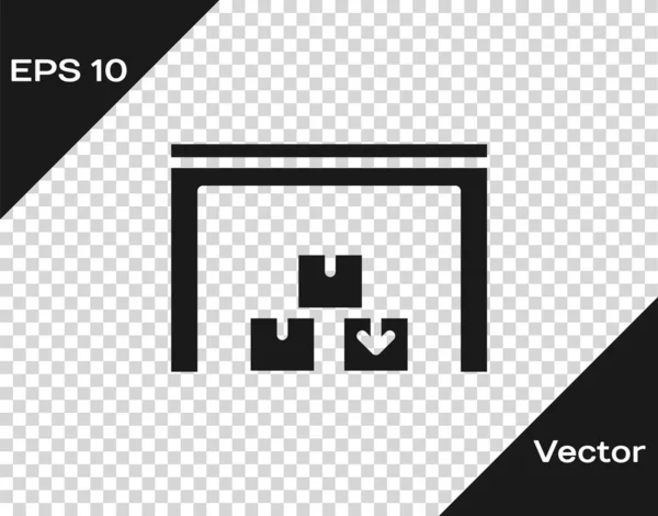 Black Warehouse Symbol isoliert auf transparentem Hintergrund. Vektor — Stockvektor