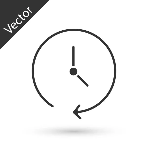 Grey Clock icon isolated on white background. Time symbol. Vector — Stock Vector