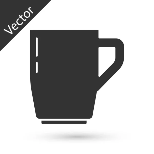 ไอคอนถ้วยกาแฟสีเทาแยกจากพื้นหลังสีขาว ถ้วยชา กาแฟร้อนค่ะ เวกเตอร์ — ภาพเวกเตอร์สต็อก
