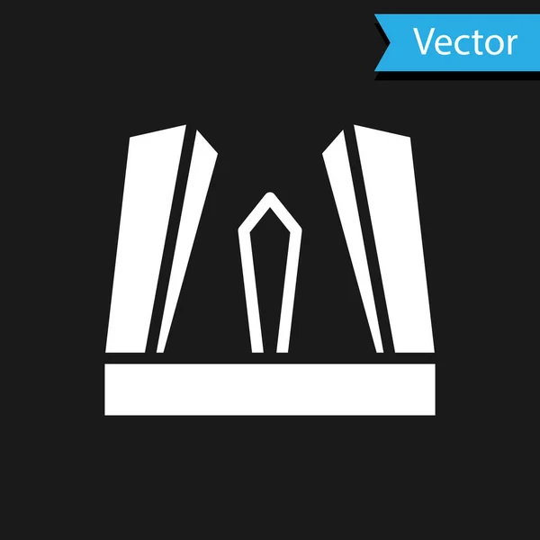 Puerta Blanca de Europa icono aislado sobre fondo negro. Las torres Puerta de Europa. Madrid ciudad, España. Vector — Vector de stock