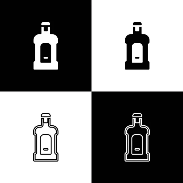 Conjunto de Orujo icono aislado sobre fondo blanco y negro. Vector — Vector de stock