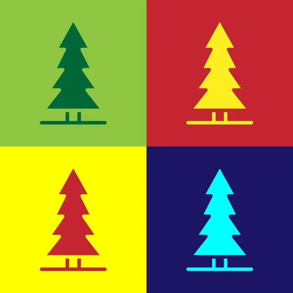 Pop art Canadian spruce icon isolated on color background. Forest spruce. Vector — Stock Vector