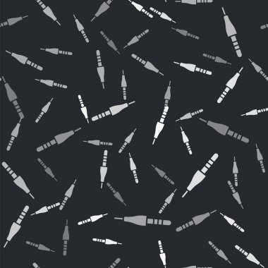 Gri Ses Jack simgesi siyah arkaplanda kusursuz desen izole etti. Bağlantı ses ekipmanları için ses kablosu. Fiş kablosu. Müzik aleti. Vektör