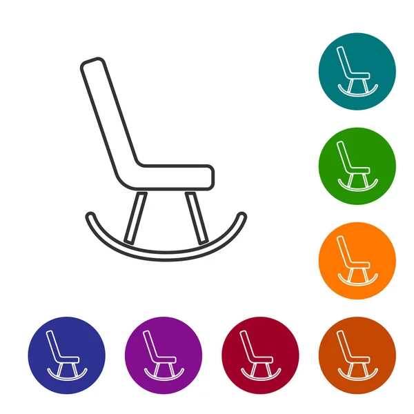 Black Line Sessel Ikone isoliert auf weißem Hintergrund. Setzen Sie Symbole in farbigen Kreis-Tasten. Vektor — Stockvektor