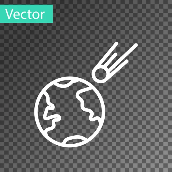 Белая линия Комета падает быстро значок изолирован на прозрачном фоне. Векторная миграция — стоковый вектор