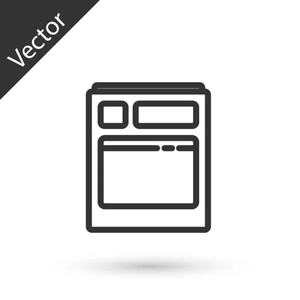 Graue Linie Geschirrspülmaschine Symbol isoliert auf weißem Hintergrund. Vektorillustration — Stockvektor