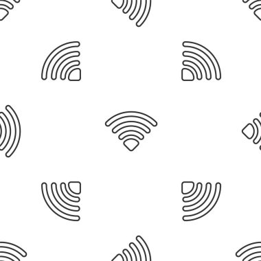 Gri çizgi Wi-Fi kablosuz internet ağ sembolü simgesi beyaz arka planda izole edilmiş. Vektör