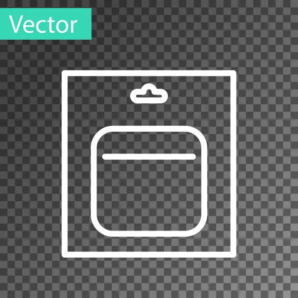 Linha branca Bateria no ícone do pacote isolado no fundo transparente. Símbolo relâmpago. Ilustração vetorial — Vetor de Stock