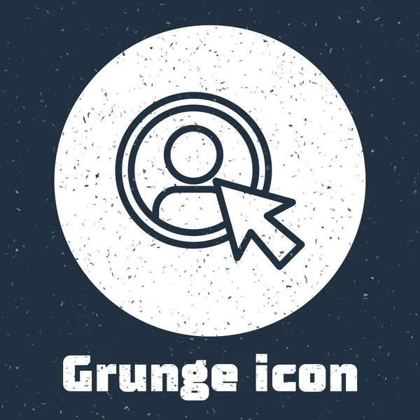 Grunge line Create account screen icon isolated on grey background. Monochrome vintage drawing. Vector — Vector de stock