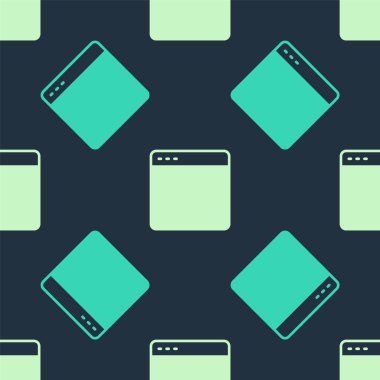 Yeşil ve bej renkli pencere simgesi mavi arkaplanda izole edilmiş pürüzsüz desen. Vektör