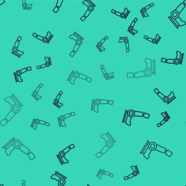 Siyah çizgi araba koltuğu ikonu yeşil arka planda izole edilmiş pürüzsüz desen. Araba koltuğu. Vektör