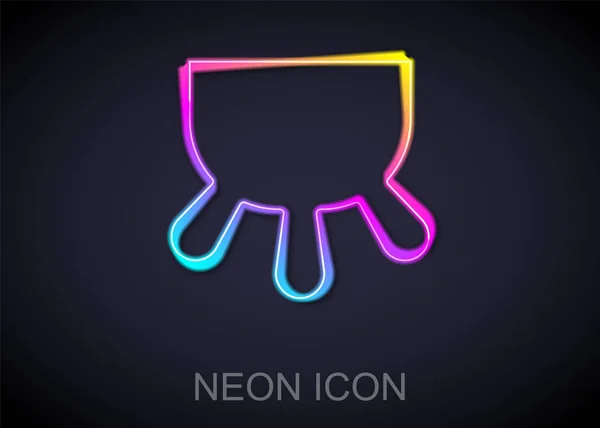 Linea neon incandescente icona Udder isolata su sfondo nero. Vettore — Vettoriale Stock