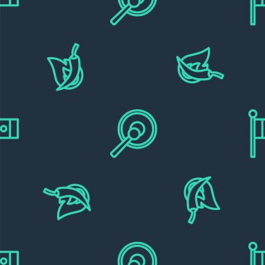 Hat Gong, acı biber kabuğu ve Meksika bayrağını pürüzsüz bir şekilde yerleştirin. Vektör