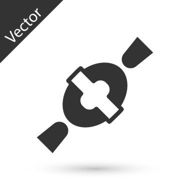 Gri Şeker simgesi beyaz arkaplanda izole edildi. Mutlu Cadılar Bayramı Partisi. Vektör