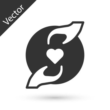 Grey Pleasant ilişki simgesi beyaz arka planda izole edildi. Romantik ilişki mi yoksa hoş bir tanışma konsepti mi? Vektör