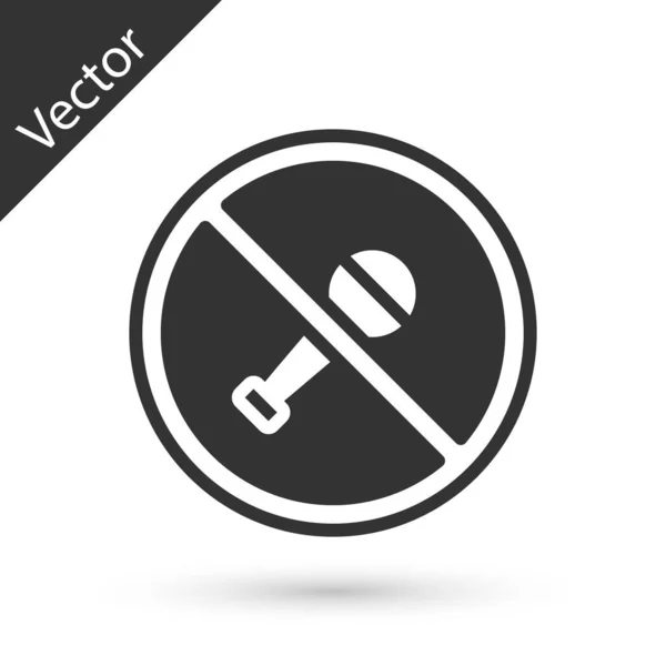 그레이 마이크 아이콘은 배경에 분리되어 있습니다 마이크로폰 오디오 Vector — 스톡 벡터