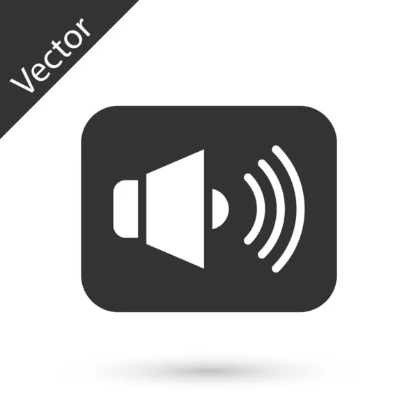 Volumen Altavoz Gris Símbolo Sonido Voz Audio Icono Música Multimedia — Vector de stock