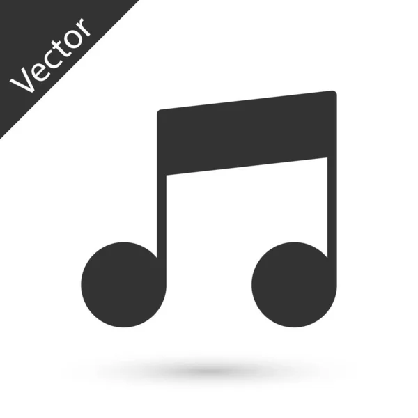 Gris Nota Musical Icono Tono Aislado Sobre Fondo Blanco Vector — Vector de stock