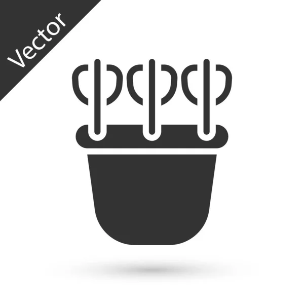 Carcaj Gris Con Icono Flechas Aislado Sobre Fondo Blanco Vector — Vector de stock