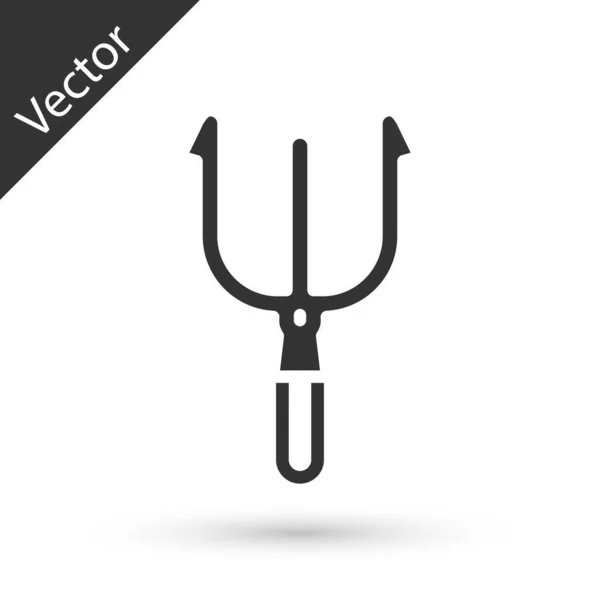 Grey Neptune Trident Icon Isolated White Background Vector — Stock Vector