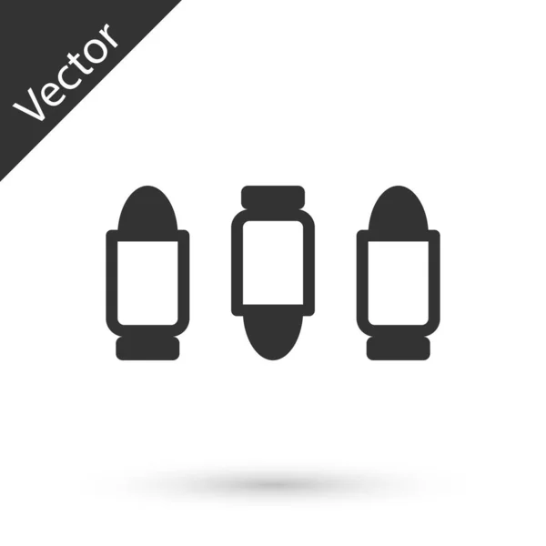 Icono Bala Gris Aislado Sobre Fondo Blanco Vector — Vector de stock