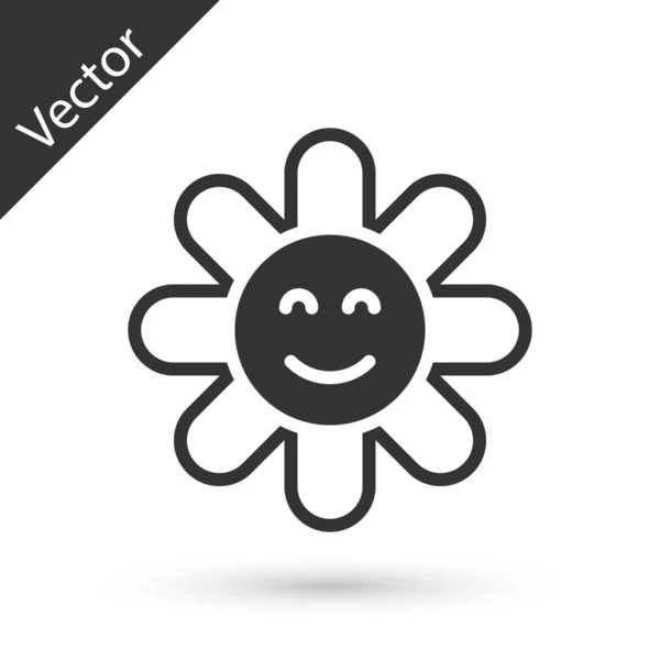 Icono Flor Gris Aislado Sobre Fondo Blanco Vector — Archivo Imágenes Vectoriales