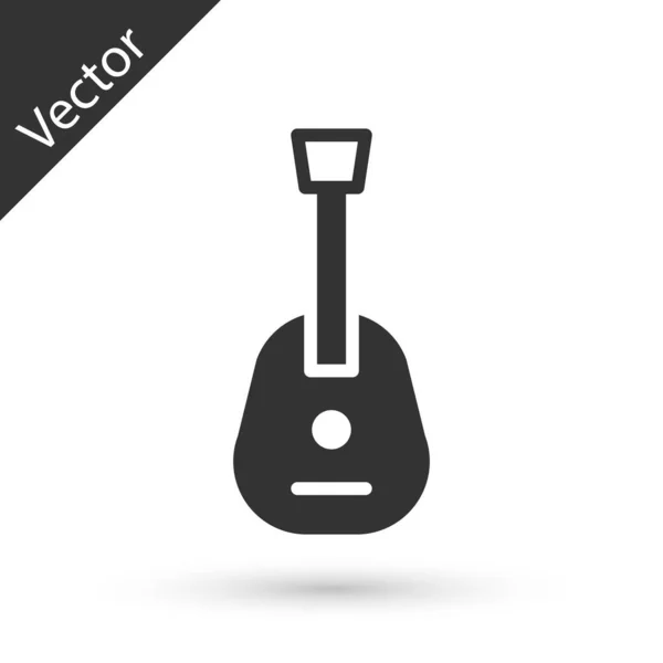 Ícone Guitarra Cinza Isolado Fundo Branco Guitarra Acústica Instrumento Musical — Vetor de Stock