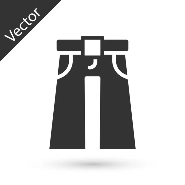 Vaqueros Grises Icono Ancho Aislado Sobre Fondo Blanco Vector — Vector de stock