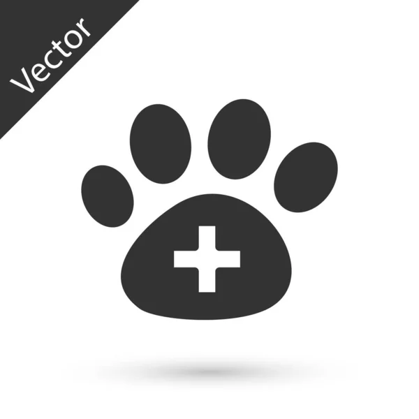 Icono Símbolo Clínica Veterinaria Gris Aislado Sobre Fondo Blanco Cruz — Vector de stock