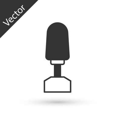 Beyaz arka planda izole edilmiş manikür ikonu için Grey Milling kesicisi. Manikür için bir cihaz. Manikür aletleri. Vektör