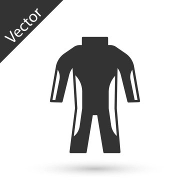 Beyaz arka planda izole edilmiş dalgıç ikonu için gri dalış kıyafeti. Su altı ekipmanları. Vektör
